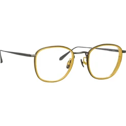 Linda Farrow - Maco Squared Optical Glasses in Nickel - LFL1220C4OPT - Eyewear - Avvenice^ Sunglasses
