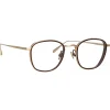 Linda Farrow - Maco Squared Optical Glasses in Light Gold - LFL1220C3OPT - Eyewear - Avvenice