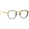 Linda Farrow - Maco Squared Optical Glasses in Yellow Gold - LFL1220C1OPT - Eyewear - Avvenice^ Sunglasses