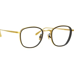 Linda Farrow - Maco Squared Optical Glasses in Yellow Gold - LFL1220C1OPT - Eyewear - Avvenice^ Sunglasses