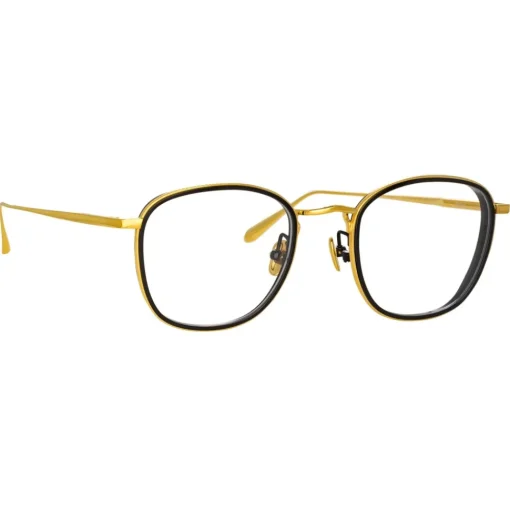 Linda Farrow - Maco Squared Optical Glasses in Yellow Gold - LFL1220C1OPT - Eyewear - Avvenice^ Sunglasses