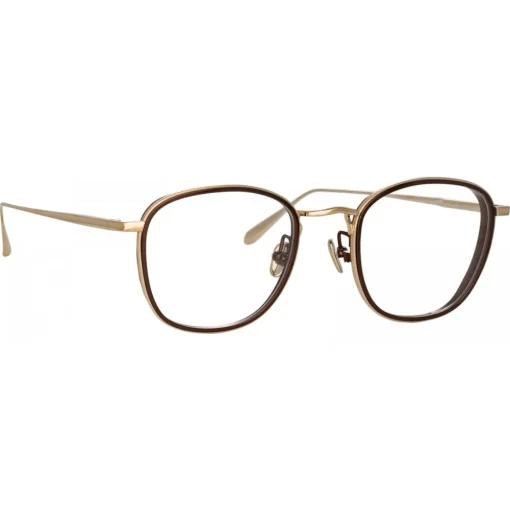 Linda Farrow - Maco Squared Optical Glasses in Light Gold - LFL1220C3OPT - Eyewear - Avvenice