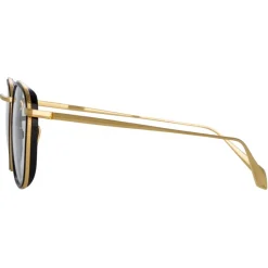 Linda Farrow - Maco Squared Optical Glasses in Yellow Gold - LFL1220C1OPT - Eyewear - Avvenice^ Sunglasses