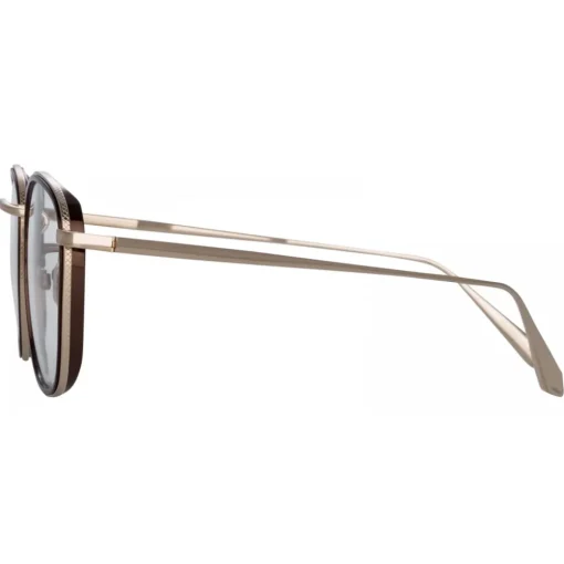 Linda Farrow - Maco Squared Optical Glasses in Light Gold - LFL1220C3OPT - Eyewear - Avvenice