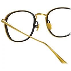Linda Farrow - Maco Squared Optical Glasses in Yellow Gold - LFL1220C1OPT - Eyewear - Avvenice^ Sunglasses