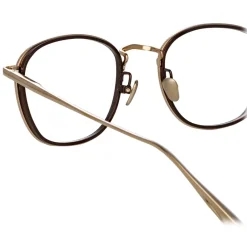 Linda Farrow - Maco Squared Optical Glasses in Light Gold - LFL1220C3OPT - Eyewear - Avvenice