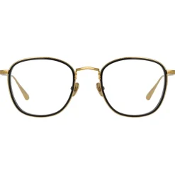 Linda Farrow - Maco Squared Optical Glasses in Yellow Gold - LFL1220C1OPT - Eyewear - Avvenice^ Sunglasses