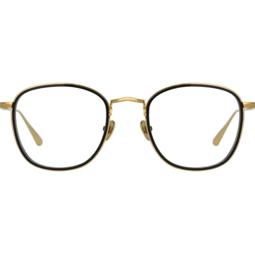 Linda Farrow - Maco Squared Optical Glasses in Yellow Gold - LFL1220C1OPT - Eyewear - Avvenice^ Sunglasses