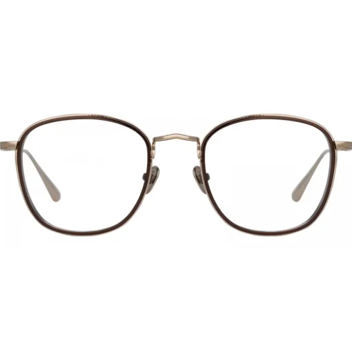 Linda Farrow - Maco Squared Optical Glasses in Light Gold - LFL1220C3OPT - Eyewear - Avvenice