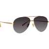 Linda Farrow - Marcelo Aviator Sunglasses in Black Cream - LFL1421C3SUN - Eyewear - Avvenice
