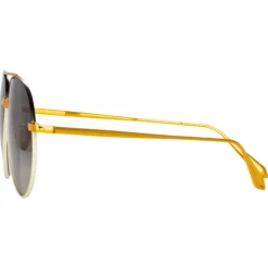 Linda Farrow - Marcelo Aviator Sunglasses in Black Cream - LFL1421C3SUN - Eyewear - Avvenice