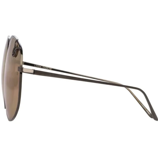 Linda Farrow - Marisa Oversized Sunglasses in Nickel Pink - LFL1056C7SUN - Eyewear - Avvenice