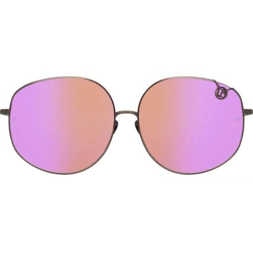 Linda Farrow - Marisa Oversized Sunglasses in Nickel Pink - LFL1056C7SUN - Eyewear - Avvenice