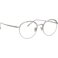 Linda Farrow - Marlon Oval Optical Glasses in White Gold - LFL1076C6OPT - Eyewear - Avvenice