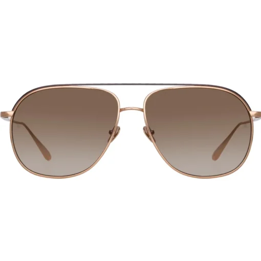 Linda Farrow - Matis Aviator Sunglasses in Rose Gold - LFL1279C3SUN - Eyewear - Avvenice^ Sunglasses