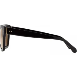 Linda Farrow - Max D-Frame Sunglasses in Black Yellow Gold - LFL71C51SUN - Eyewear - Avvenice^ Sunglasses