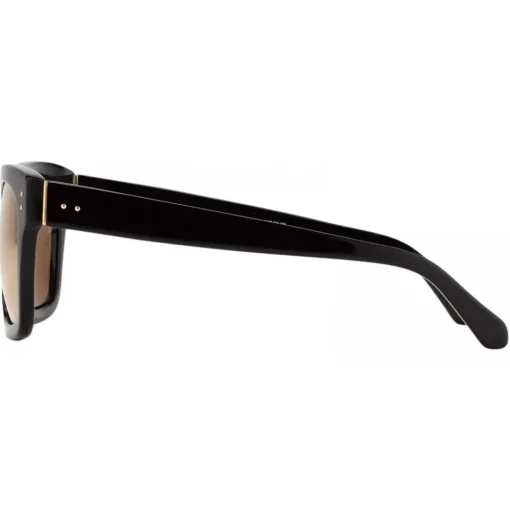 Linda Farrow - Max D-Frame Sunglasses in Black Yellow Gold - LFL71C51SUN - Eyewear - Avvenice^ Sunglasses