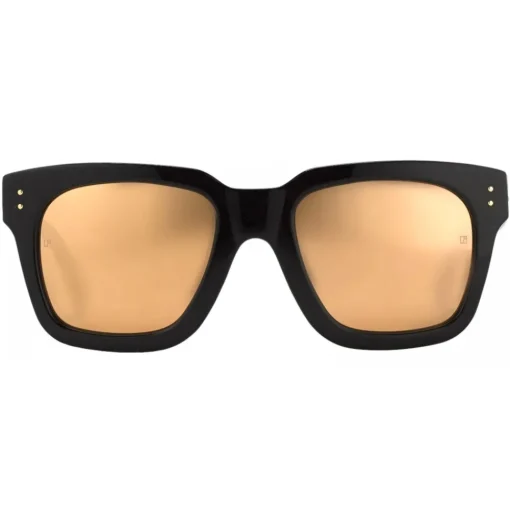 Linda Farrow - Max D-Frame Sunglasses in Black Yellow Gold - LFL71C51SUN - Eyewear - Avvenice^ Sunglasses