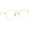 Linda Farrow - Maya Cat Eye Optical Glasses in Yellow Gold - LF38C1OPT - Eyewear - Avvenice