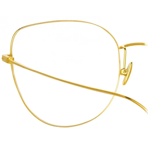 Linda Farrow - Maya Cat Eye Optical Glasses in Yellow Gold - LF38C1OPT - Eyewear - Avvenice