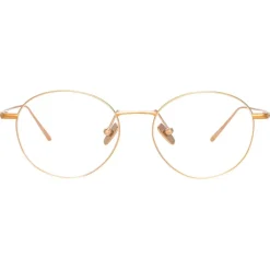 Linda Farrow - Mayne A Oval Optical Glasses in Rose Gold - LF33AC3OPT - Eyewear - Avvenice