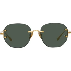 Linda Farrow - Men's Sandor Angular Sunglasses in Yellow Gold - LFL1497C2SUN - Eyewear - Avvenice^ Sunglasses