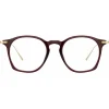 Linda Farrow - Mila A Square Optical Glasses in Burgundy - LF52AC5OPT - Eyewear - Avvenice