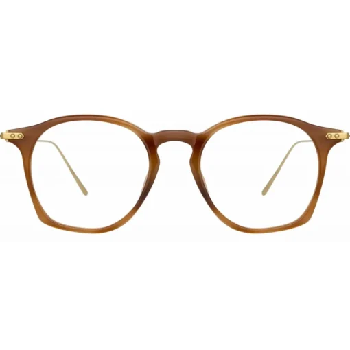 Linda Farrow - Mila A Square Optical Glasses in Brown - LF52AC4OPT - Eyewear - Avvenice^ Sunglasses