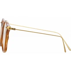 Linda Farrow - Mila A Square Optical Glasses in Brown - LF52AC4OPT - Eyewear - Avvenice^ Sunglasses