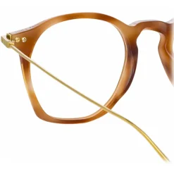 Linda Farrow - Mila A Square Optical Glasses in Brown - LF52AC4OPT - Eyewear - Avvenice^ Sunglasses