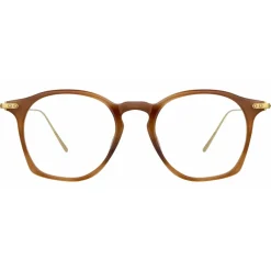 Linda Farrow - Mila Square Optical Glasses in Horn - Eyewear - Avvenice
