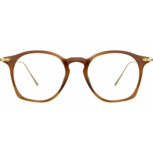 Linda Farrow - Mila Square Optical Glasses in Horn - Eyewear - Avvenice