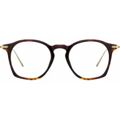 Linda Farrow - Mila Square Optical Glasses in Tortoiseshell - LF52C2OPT - Eyewear - Avvenice^ Sunglasses