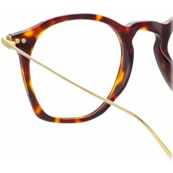 Linda Farrow - Mila Square Optical Glasses in Tortoiseshell - LF52C2OPT - Eyewear - Avvenice^ Sunglasses