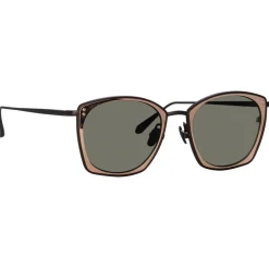Linda Farrow - Milo Square Sunglasses in Nickel Rose Gold - LFL1338C7SUN - Eyewear - Avvenice^ Sunglasses