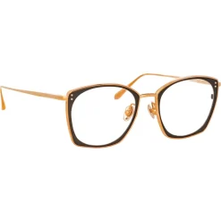 Linda Farrow - Milo Square Optical Glasses in Rose Gold - LFL1338C3OPT - Eyewear - Avvenice^ Sunglasses