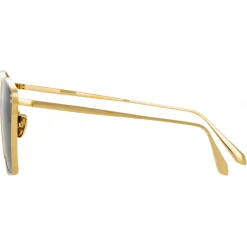 Linda Farrow - Milo Square Sunglasses in Yellow Gold - LFL1338C4SUN - Eyewear - Avvenice^ Sunglasses
