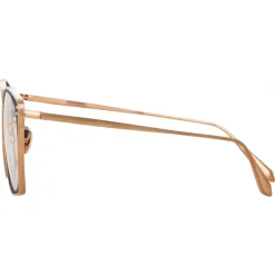 Linda Farrow - Milo Square Optical Glasses in Rose Gold - LFL1338C3OPT - Eyewear - Avvenice^ Sunglasses