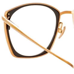 Linda Farrow - Milo Square Optical Glasses in Rose Gold - LFL1338C3OPT - Eyewear - Avvenice^ Sunglasses