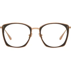Linda Farrow - Milo Square Optical Glasses in Rose Gold - LFL1338C3OPT - Eyewear - Avvenice^ Sunglasses