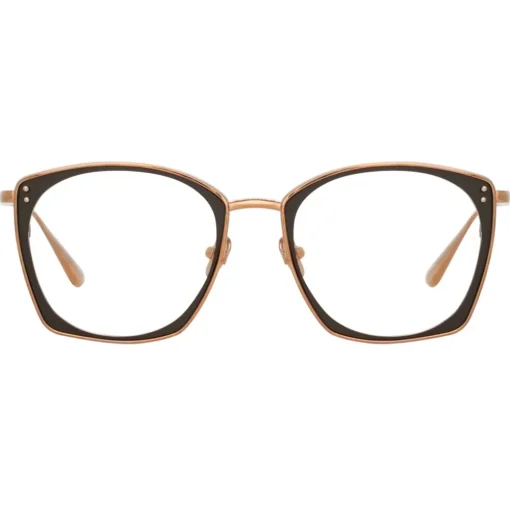 Linda Farrow - Milo Square Optical Glasses in Rose Gold - LFL1338C3OPT - Eyewear - Avvenice^ Sunglasses