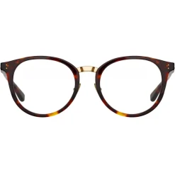 Linda Farrow - Morgan Oval Optical Glasses in Tortoiseshell - LFL1366C4OPT - Eyewear - Avvenice^ Sunglasses