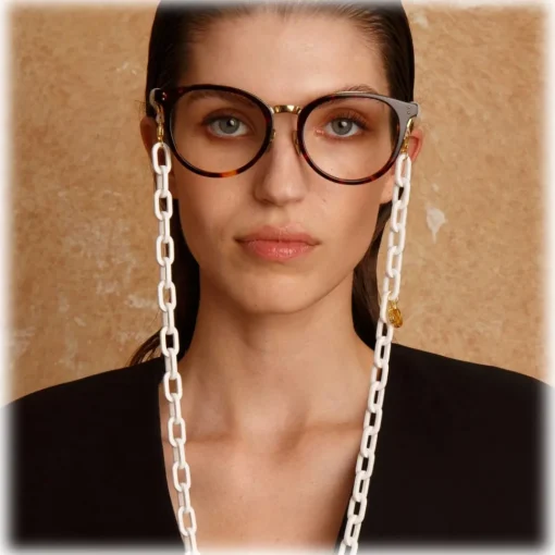 Linda Farrow - Morgan Oval Optical Glasses in Tortoiseshell - LFL1366C4OPT - Eyewear - Avvenice^ Sunglasses