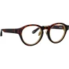 Linda Farrow - Morris Oval Optical Glasses in Tortoiseshell - LFL1381AC2OPT - Eyewear - Avvenice^ Sunglasses