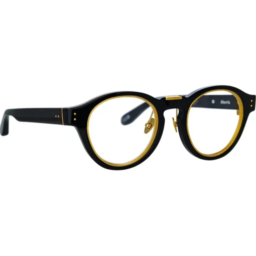 Linda Farrow - Morris Oval Optical Glasses in Black - LFL1381AC1OPT - Eyewear - Avvenice