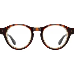 Linda Farrow - Morris Oval Optical Glasses in Tortoiseshell - LFL1381AC2OPT - Eyewear - Avvenice^ Sunglasses