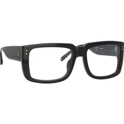 Linda Farrow - Morrison Rectangular Optical Glasses in Black - LFL1027C5OPT - Eyewear - Avvenice^ Sunglasses