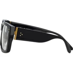 Linda Farrow - Morrison Rectangular Optical Glasses in Black - LFL1027C5OPT - Eyewear - Avvenice^ Sunglasses