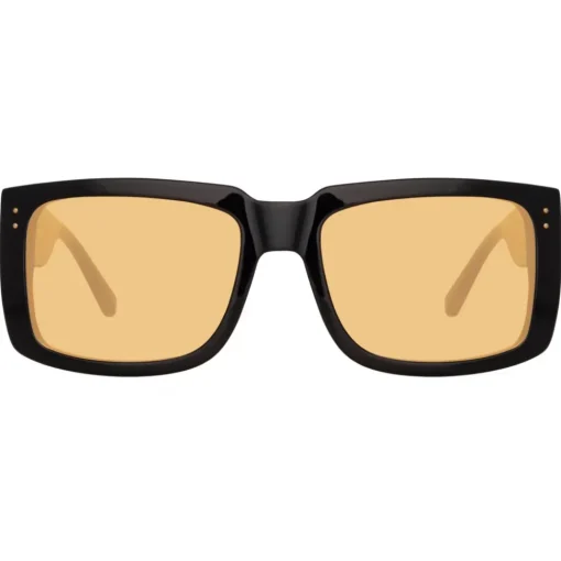 Linda Farrow - Morrison Rectangular Sunglasses in Black Orange - LFL1027C7SUN - Eyewear - Avvenice