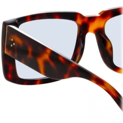 Linda Farrow - Morrison Rectangular Sunglasses in Tortoiseshell Blue - LFL1027C9SUN - Eyewear - Avvenice^ Sunglasses
